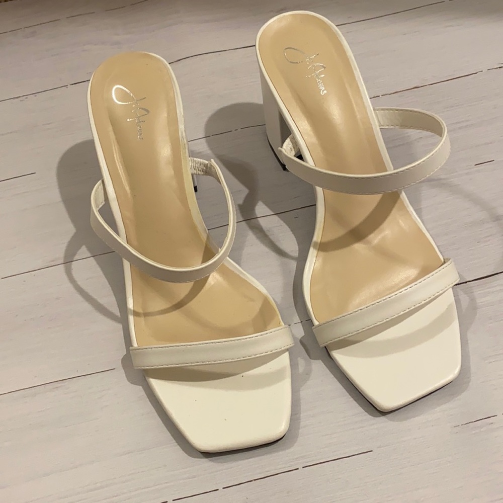 White heeled sandal